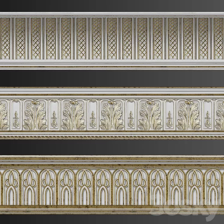 Three Cornices Torus Style (2) 3D Model Three Cornices Torus Style (2) 3D Model