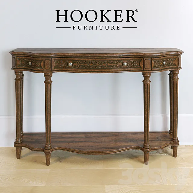 Three Drawer Thin Console 3D Model