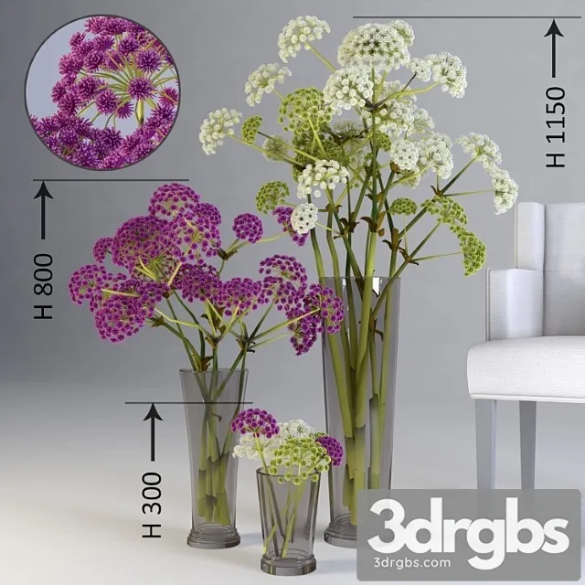 Three Flower Arrangements of Different Heights 3D Model Download Three Flower Arrangements of Different Heights 3D Model Download