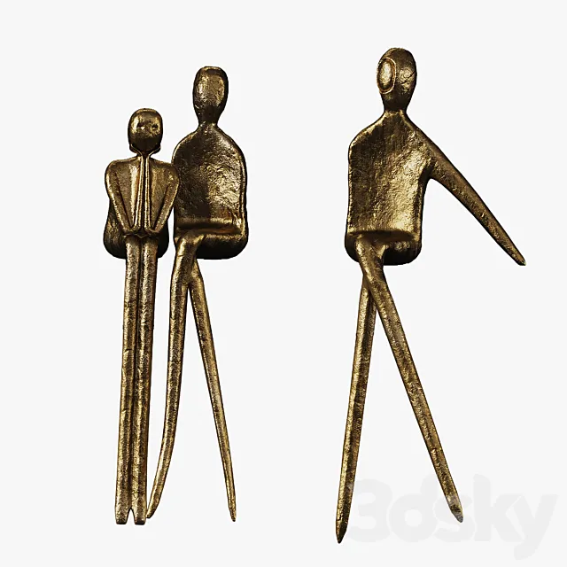 three people sculpture 3D Model three people sculpture 3D Model