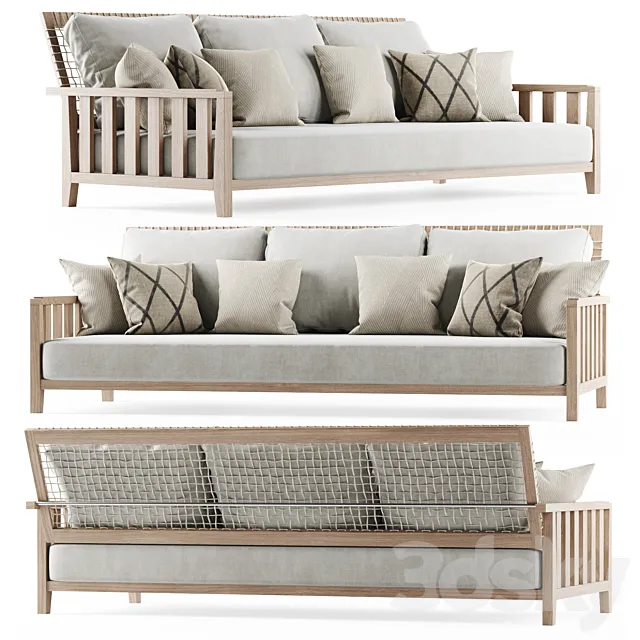Three-seater garden sofa 3D Model
