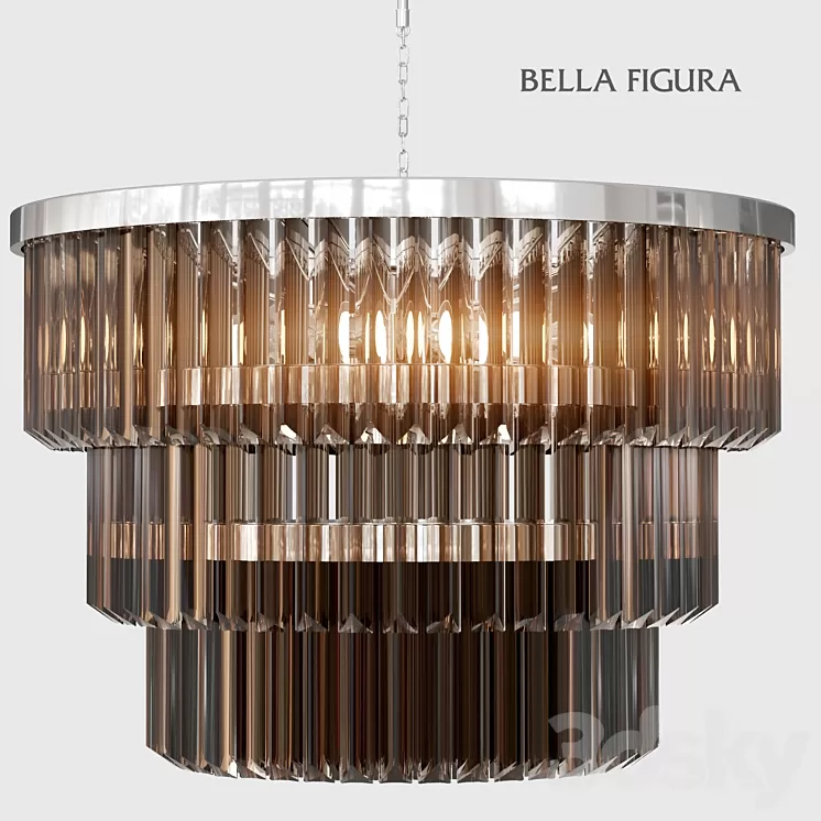 THREE TIER DRUM CHANDELIER (vray + corona) 3D Model THREE TIER DRUM CHANDELIER (vray + corona) 3D Model