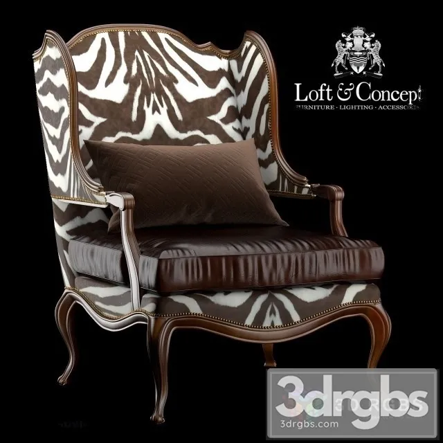 Throne Zebra Armchair 3D Model Download Throne Zebra Armchair 3D Model Download