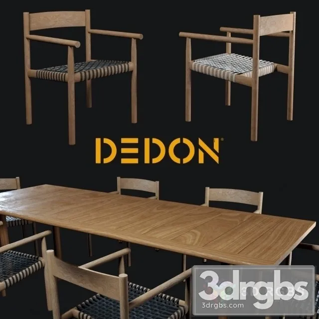 Tibbo Dedon Table and Chair 3D Model Download
