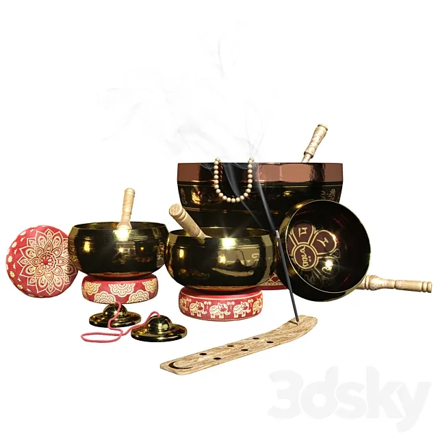Tibetan Singing Bowls for SPA 3DModel