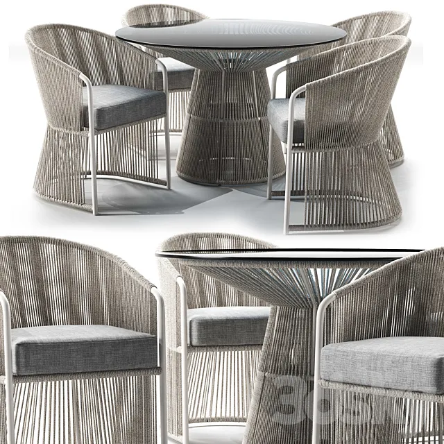 Tibidabo Table and Tibidabo Dining Armchair 3DModel