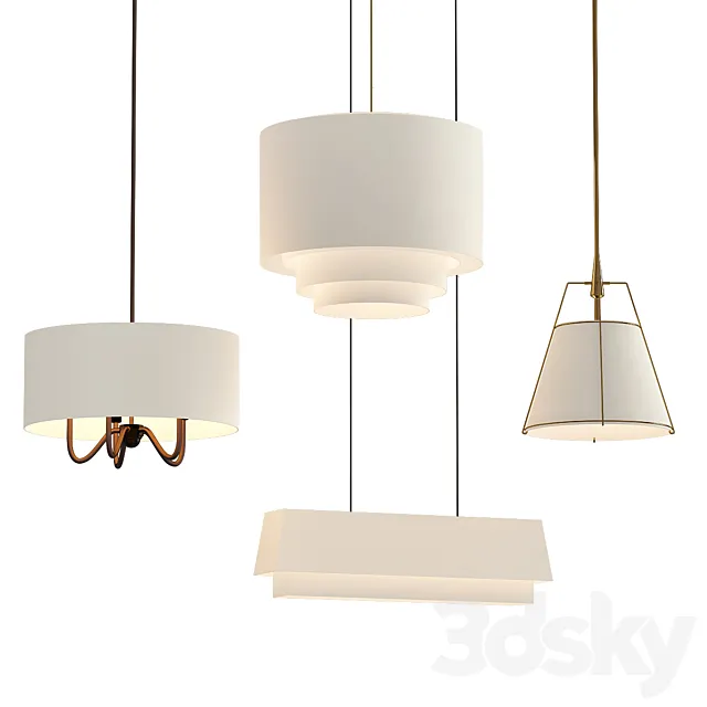Tiered Drum Pendant Large 3D Model
