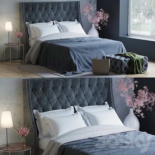 Tiffany bed decor 3D Model Tiffany bed decor 3D Model