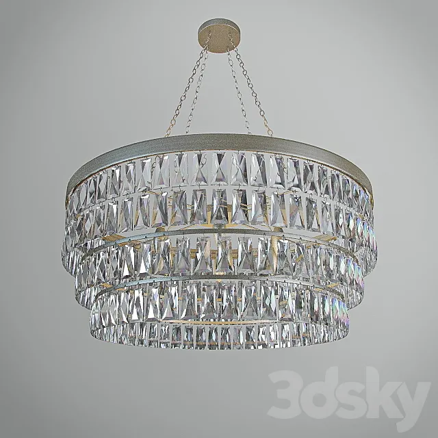 Tigermoth Clear Crystal Shallow Chandelier 3D Model Tigermoth Clear Crystal Shallow Chandelier 3D Model