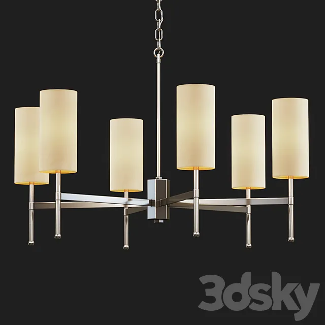 Tigermoth lighting – Stem chandelier with silk 3D Model
