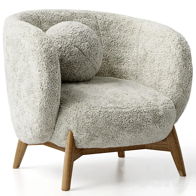 Tilar Cozy White Chair 3D Model Tilar Cozy White Chair 3D Model
