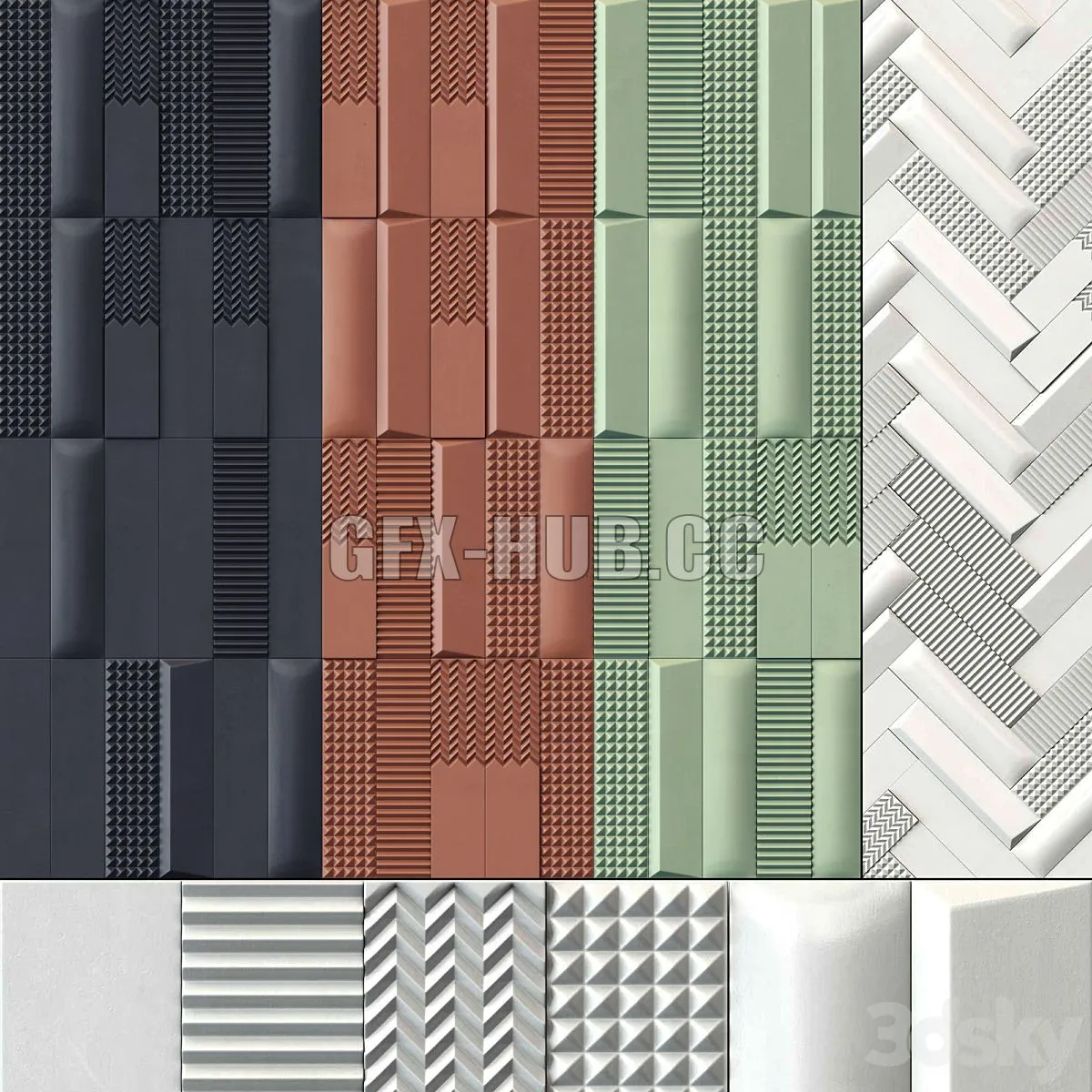 Tile Biscuit bianco 3D Model