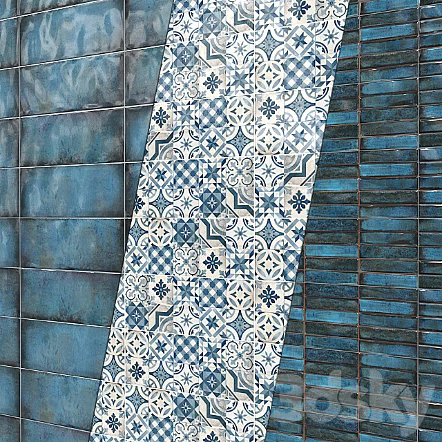 Tile Cifre Montblanc Blue. 3D Model Tile Cifre Montblanc Blue. 3D Model