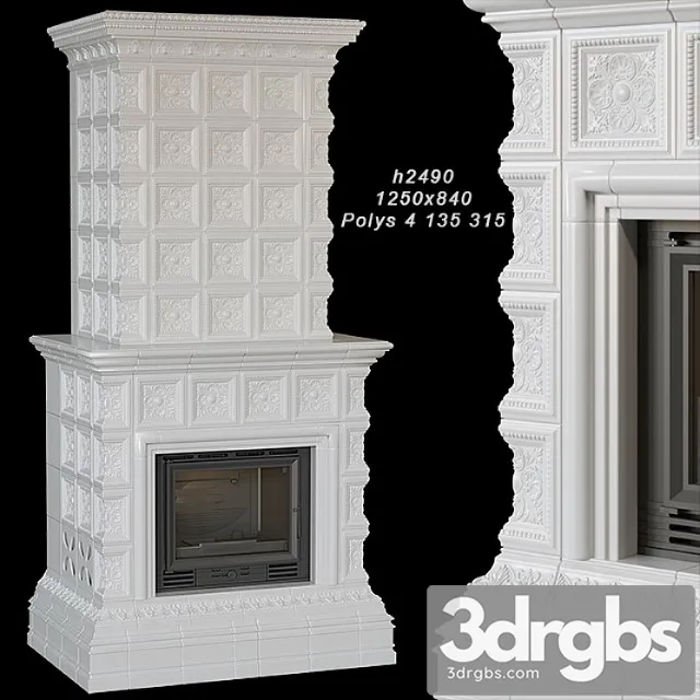 Tile fireplace 02 3D Model Download