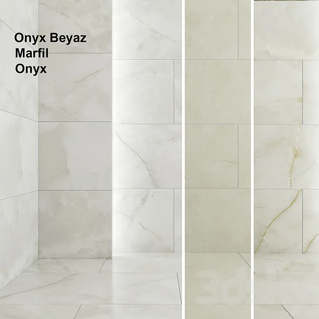 Tile Kale Marfil Onyx Beyaz 3D Model Tile Kale Marfil Onyx Beyaz 3D Model