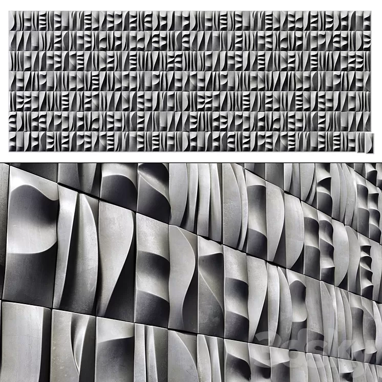 Tile line curve decor n2 3D Model Tile line curve decor n2 3D Model