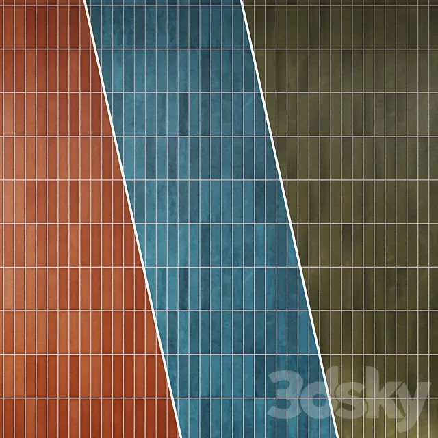 Tile Makoto Matte Ceramic Wall Set 07 3D Model