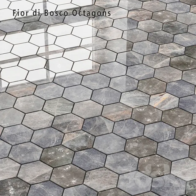 Tile Sicis SiciStone Fior di Bosco Exagon 3D Model Tile Sicis SiciStone Fior di Bosco Exagon 3D Model