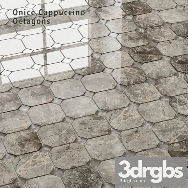 Tile Sicis Sicistone Onice Cappuccino Octagons 3D Model Download