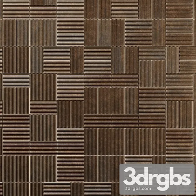 Tile wall ariosto ribbed oxide metal rusty 3D Model Download