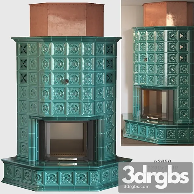 Tiled fireplace 3D Model Download