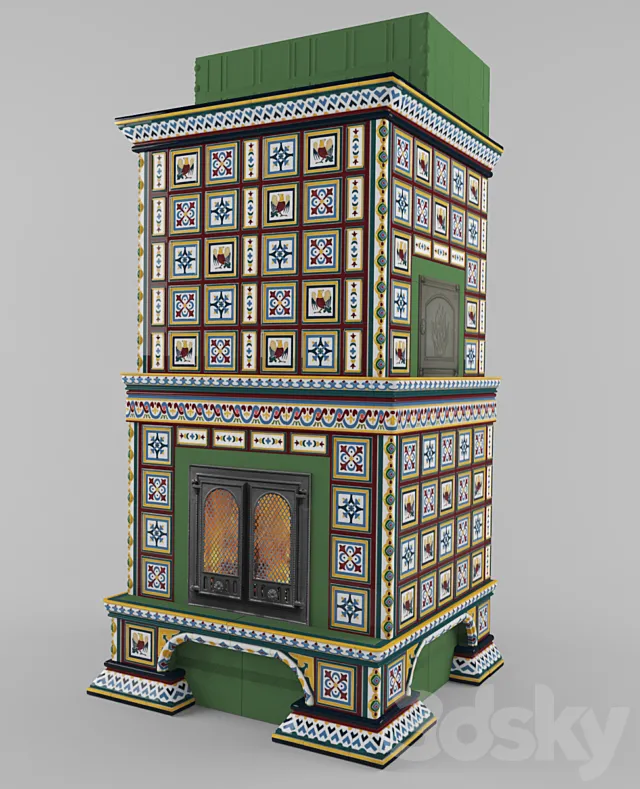 Tiled stove 3D Model