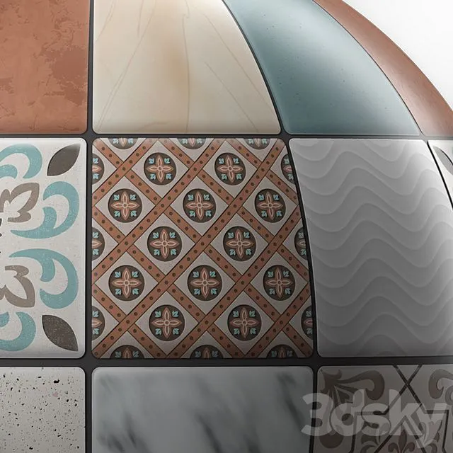 Tiles Materials Moroccan Mosaic Tile 3D Model Tiles Materials Moroccan Mosaic Tile 3D Model