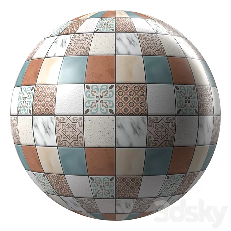 Tiles Materials- Moroccan Mosaic Tile | Pbr 4k Seamless 3D Model Free Download