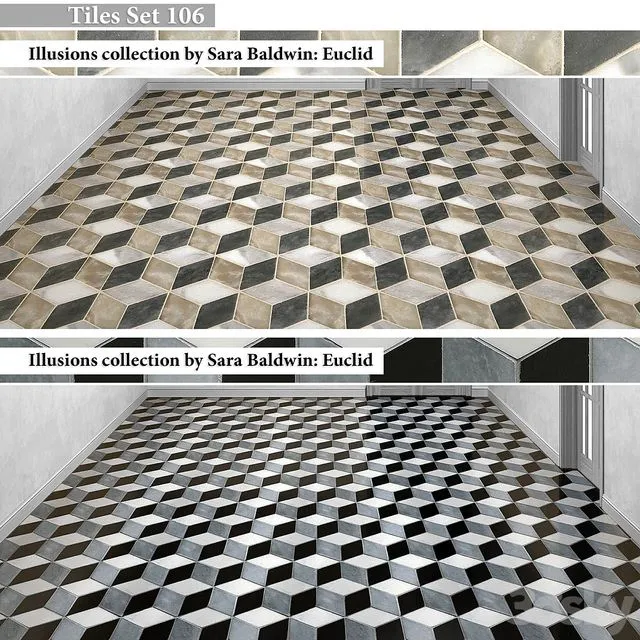 Tiles set 106 3D Model Tiles set 106 3D Model