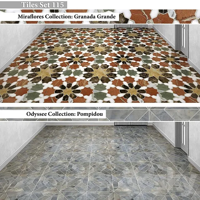 Tiles set 115 3D Model Tiles set 115 3D Model