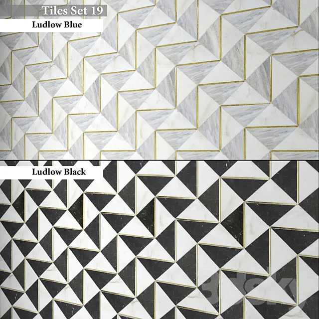 Tiles set 19 3D Model Tiles set 19 3D Model