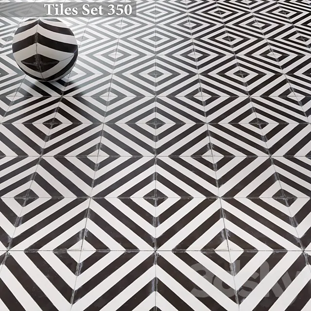 Tiles set 350 3D Model