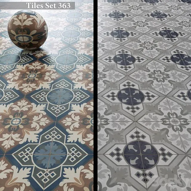 Tiles set 363 3D Model Tiles set 363 3D Model