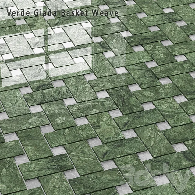Tiles Sicis SiciStone Verde Giada Basket Weave 3D Model Tiles Sicis SiciStone Verde Giada Basket Weave 3D Model
