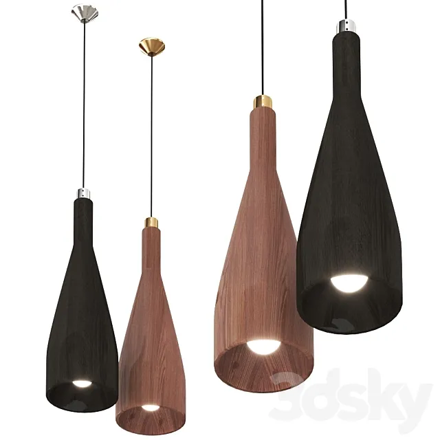 Timber Light by Hollands Licht Pendant lamp 3D Model Timber Light by Hollands Licht Pendant lamp 3D Model
