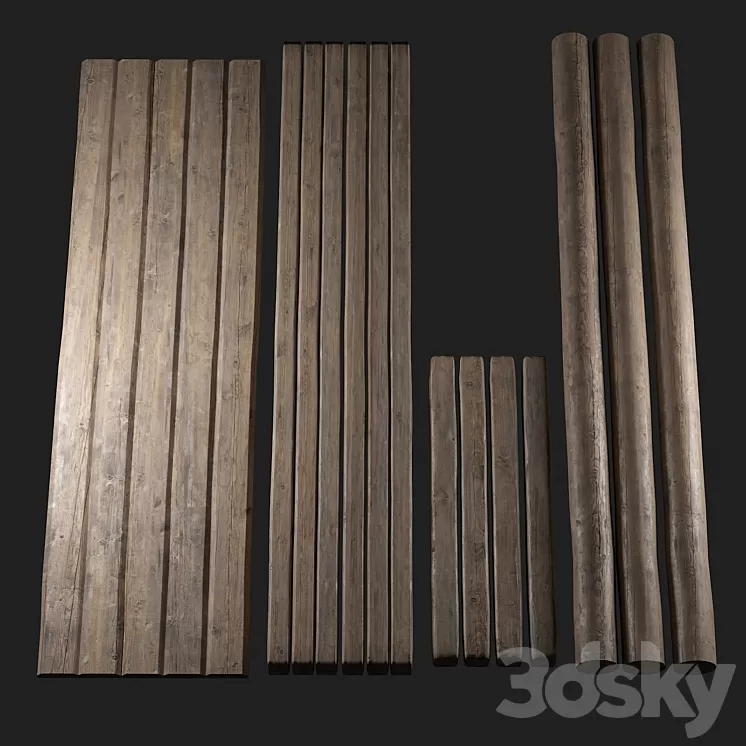 timber logs 3D Model