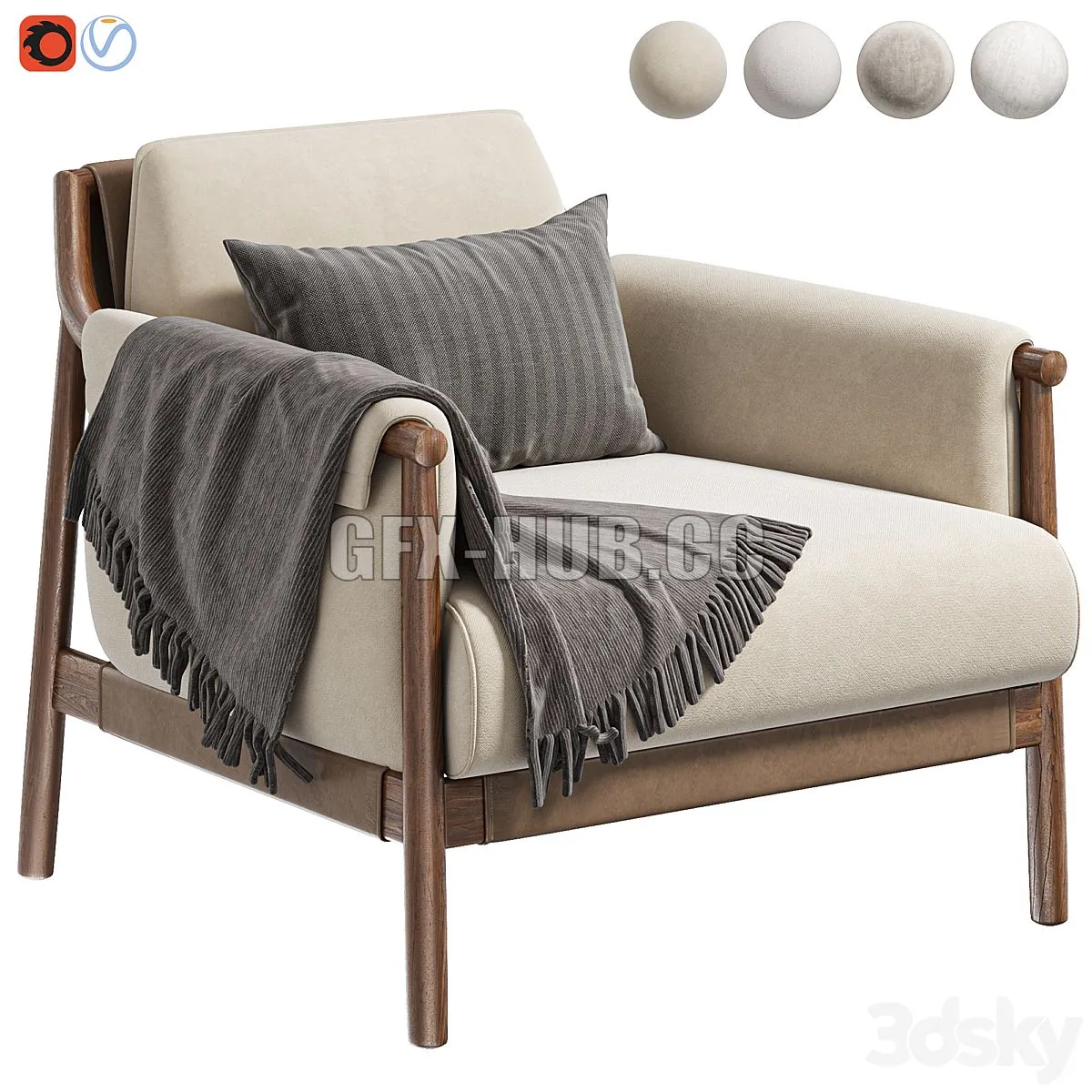 Times Lounge By Poltrona Frau 3D Model