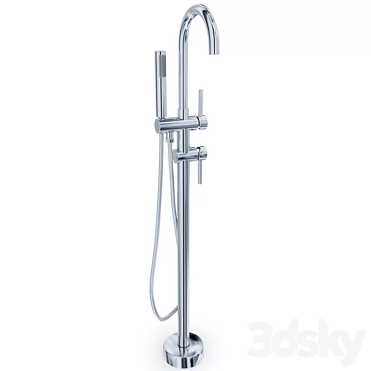 Timo Saona 2300Y-CR mixer floor-mounted for bath with shower 3D Model