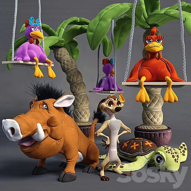 Timon and Pumbaa 3DModel Timon and Pumbaa 3DModel