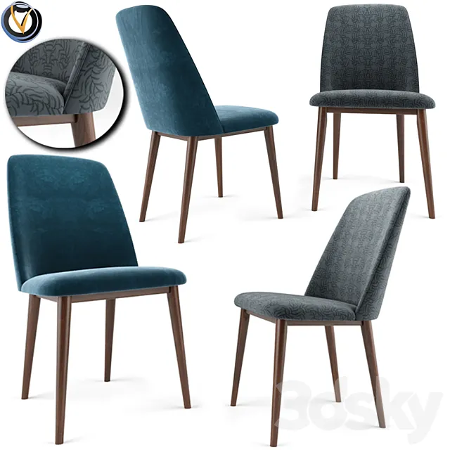Tintori Mid Century Modern Dining Chair 3D Model Tintori Mid Century Modern Dining Chair 3D Model