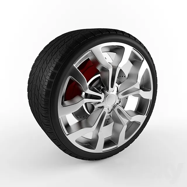 Tire with Alloy Wheel 3D Model