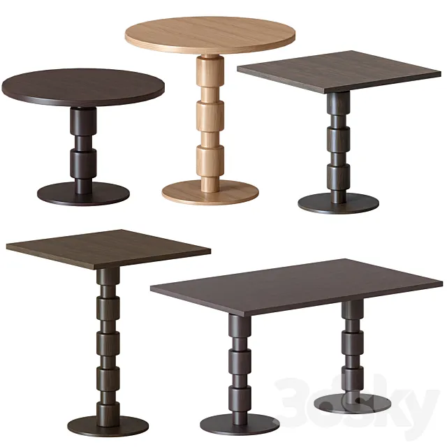 Tirolo Berlino tables set 3D Model