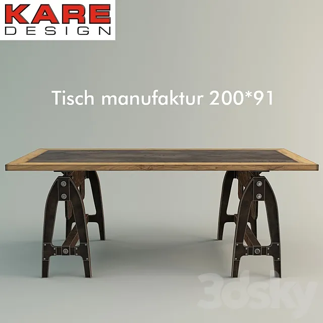 TISCH MANUFAKTUR 200X91 by Kare design 3D Model TISCH MANUFAKTUR 200X91 by Kare design 3D Model