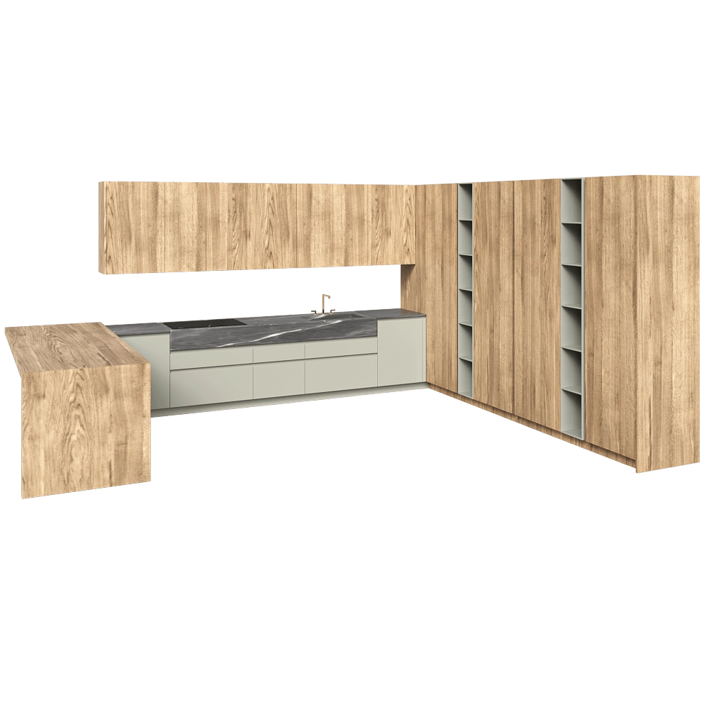TM Italia – Kitchen Composizione Angolare Con Pensola 3D Model
