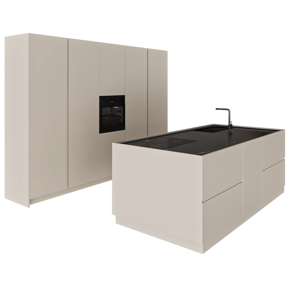 TM Italia – Kitchen D90 Columns And Island Composition 3D Model