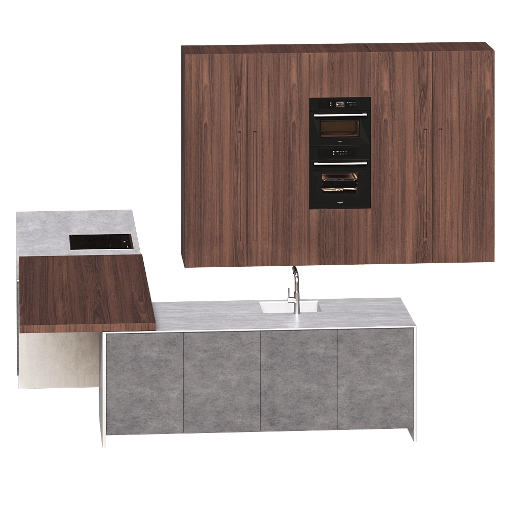 TM Italia – Kitchen D90 double islands and column composition 3D Model