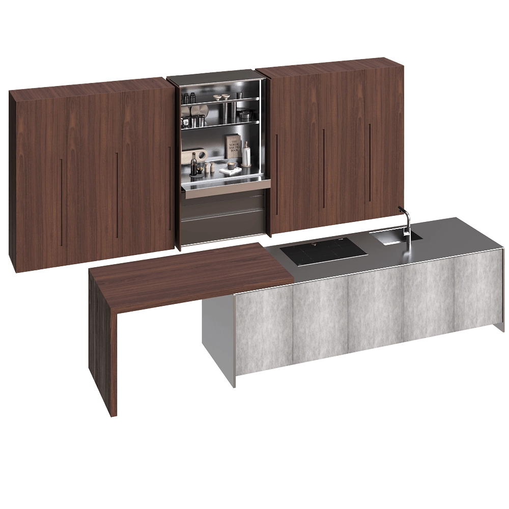 TM Italia – Kitchen D90 Island and column composition 3D Model