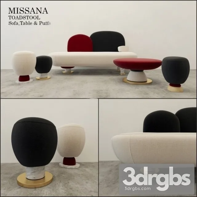 Toadstool Missana Sofa 01 3D Model Download