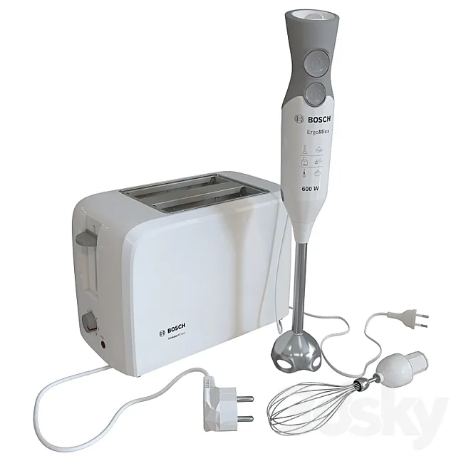 Toaster and blender Bosch 3D Model