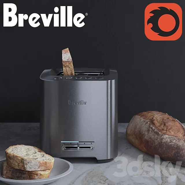 Toaster “Breville” with some bread 3DModel